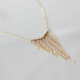 V Fringe Necklace - Gold