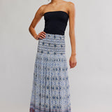 Ravenna Printed Maxi Skirt - Bluebird Combo