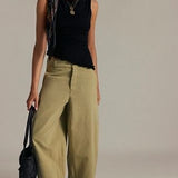 Laydown Wide Leg Chino - Aloe