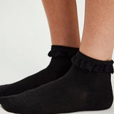 Beloved Waffle Knit Ankle -Black
