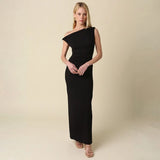 Olivaceous Asymmetrical Maxi Dress