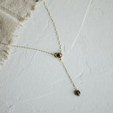 Common Form Lariat Necklace - obsidian