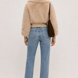 Aubrey Fur Jacket-taupe
