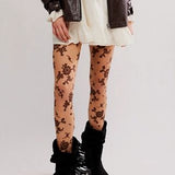 Flocked Floral Tight