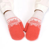 Winter Jacquard Gloves - Coral