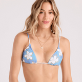 Tie Front Triangle Top - Ocean Haze