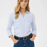 Anise Button-down Blouse - Blue
