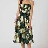 Elastic Waist Midi Dress - Palm Blossom