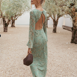 Yolanda Long Sleeve Maxi Dress - Sage Green
