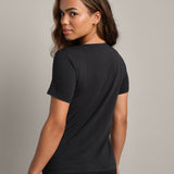Featherweight Ribbed Tee- Pure Black