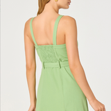 McKinley Button-Front Midi Dress- Avocado