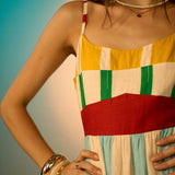 Aida Spaghetti Strap Dress - Stripe