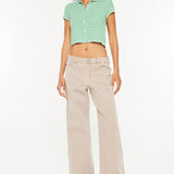 Low Rise Slung Baggy Jeans - Tan