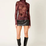 Ophellia Sheer Top - Berry