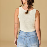 Vests Jaylani V-neck Ribbed Knit Vest - Cream