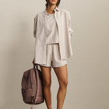 Saltair Short - Lined - Taupe Stripe