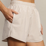 Saltair Short - Lined - Taupe Stripe