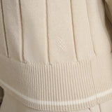 Varsity Cable Knit Sweater - Sand