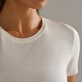Featherweight Ribbed Tee- Ivory