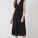 Eyelet Midi Dress -  Black Wash