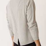 Plunge-neck Sweater- Grey