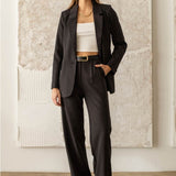 High-Waisted Wide Leg Pants - Black