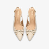 Zarey Bow Slingback Heel -  Cream