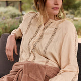 Double Gauze Lace Blouse - Petal