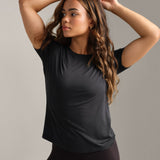 Featherweight Ribbed Tee- Pure Black