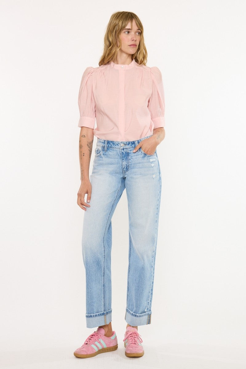 Pants Low Rise Loose Straight Jeans - Light
