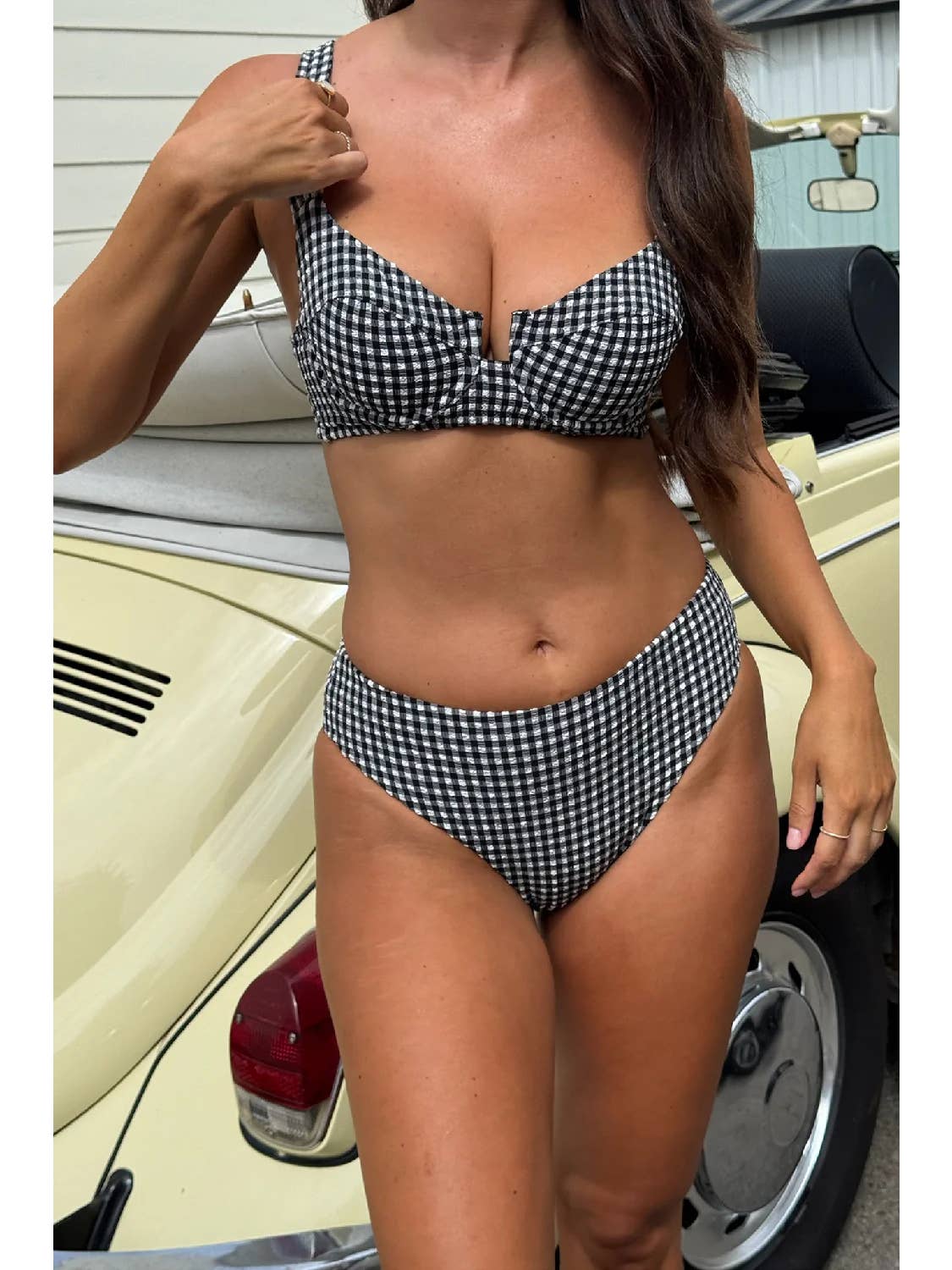 Solstice Bottom - Black Gingham