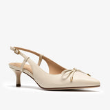 Zarey Bow Slingback Heel -  Cream