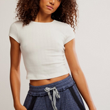 Wait A Minute Baby Tee - White