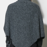 Yumi Sweater Top 2-pc Detachable Shawl Set - Gray