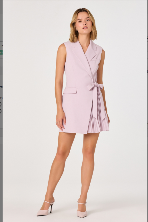 Kesari Sleeveless Blazer Mini Dress - Dusty Pink