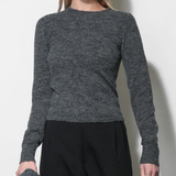 Yumi Sweater Top 2-pc Detachable Shawl Set - Gray