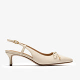 Zarey Bow Slingback Heel -  Cream