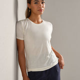 Featherweight Ribbed Tee- Ivory
