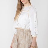 Floral Elastic Waist Short - Tan Combo