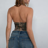 Camo Halter Bustier Corset Top - Camo Print