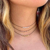 Minimalist Metal Bead Rope Necklace - 16"