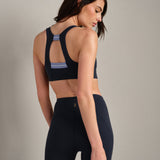 Retro Revive Sports Bra - Navy Blue