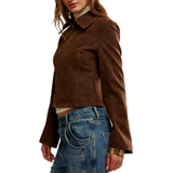 River Vegan Suede Jacket - Double Espresso
