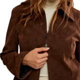 River Vegan Suede Jacket - Double Espresso