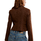 River Vegan Suede Jacket - Double Espresso