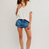 Nina V- Neck Tee - Ivory