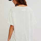 Nina V- Neck Tee - Ivory