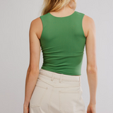 Clean Lines Muscle Cami - Elm Green