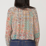 Button Up Floral Patchwork Blouse