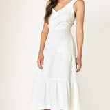 Textered Gauze Tired Midi Dress